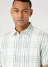 Wrangler Short Sleeve 1 Pocket Shirt Captains Blue Check