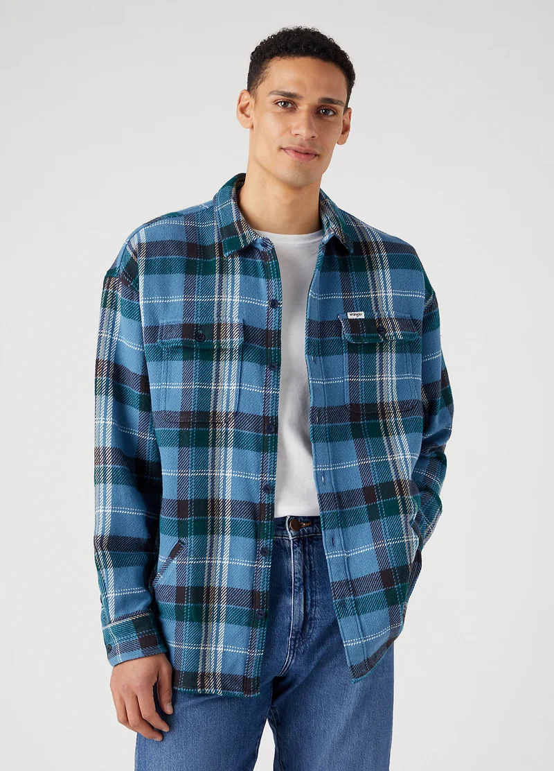 Wrangler Overshirt Captains Blue Check