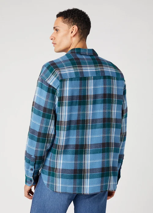 Wrangler Overshirt Captains Blue Check
