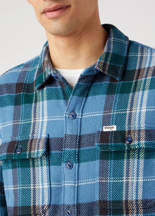 Wrangler Overshirt Captains Blue Check