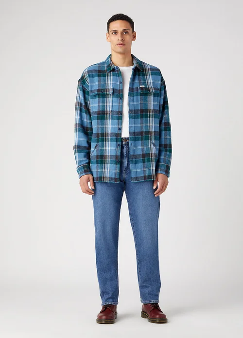 Wrangler Overshirt Captains Blue Check