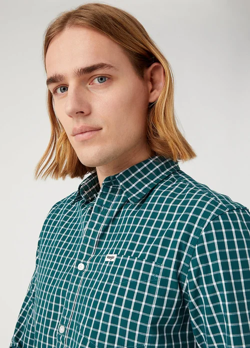 Wrangler One Pocket Shirt Deep Teal Green
