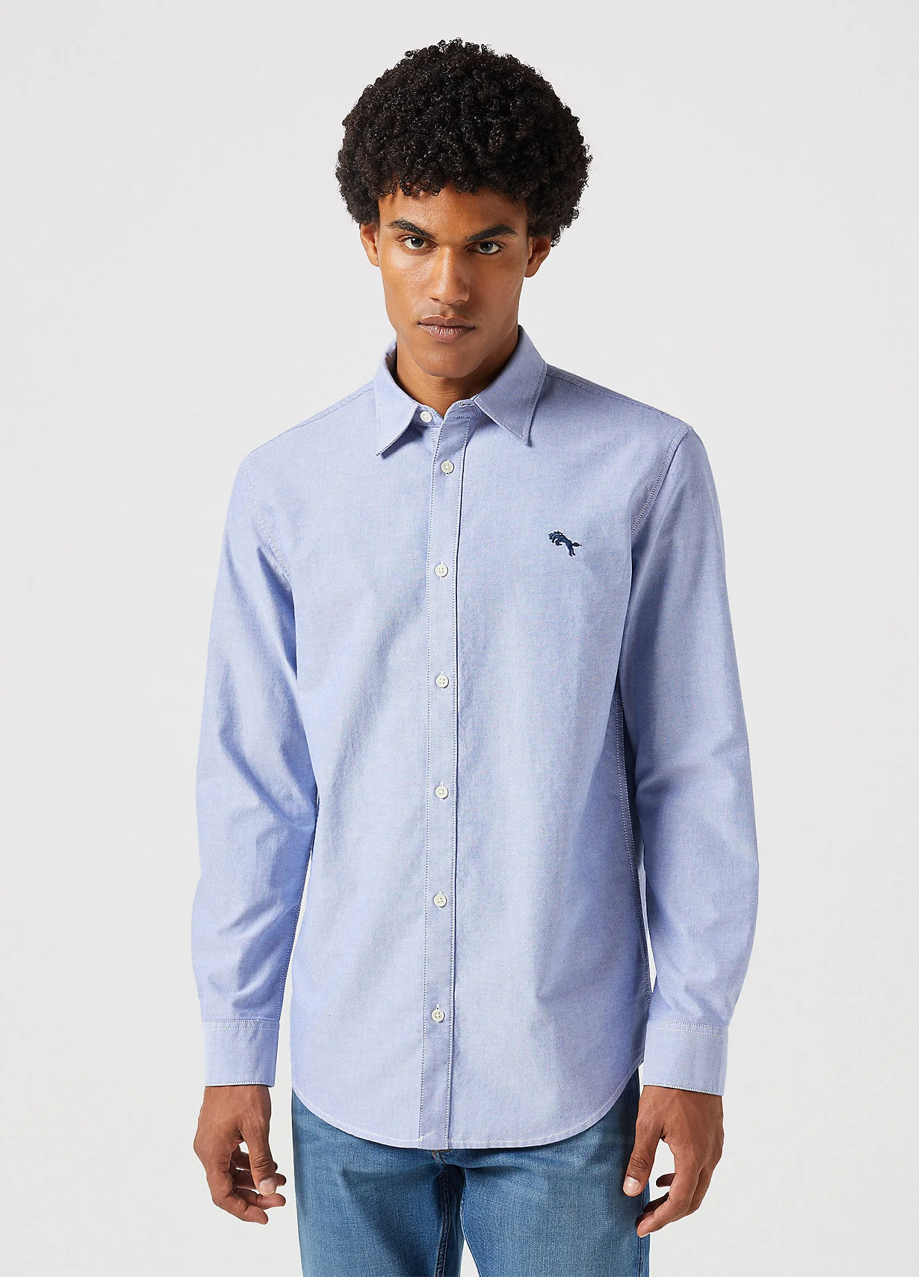 Wrangler Long Sleeve Shirt Oxford Blue