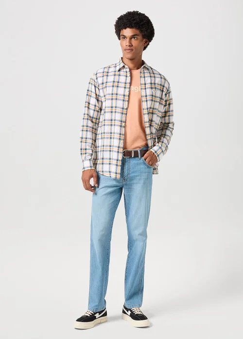 Wrangler Long Sleeve One Pocket Shirt White Check