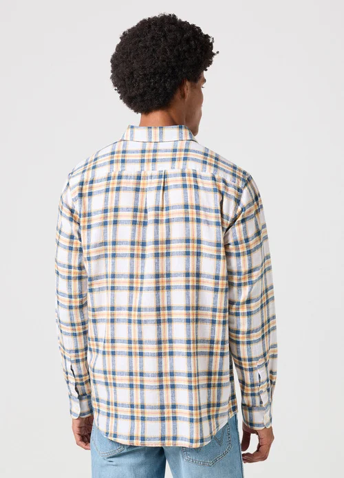 Wrangler Long Sleeve One Pocket Shirt White Check