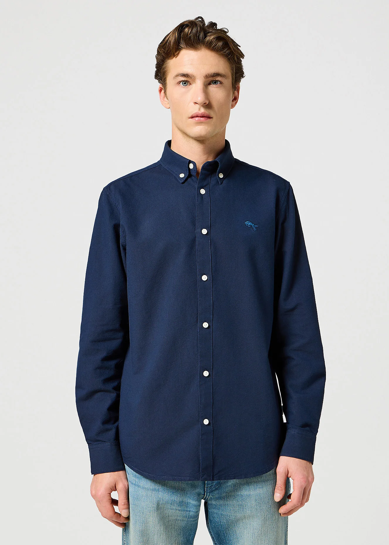 Wrangler Oxford Shirt Dark Navy Oo