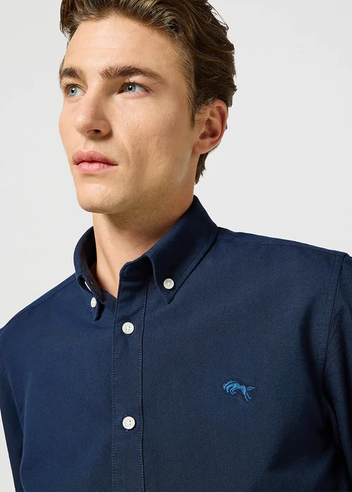 Wrangler Oxford Shirt Dark Navy Oo