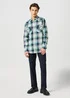 Wrangler Western Shirt Green Blue Check