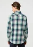 Wrangler Western Shirt Green Blue Check