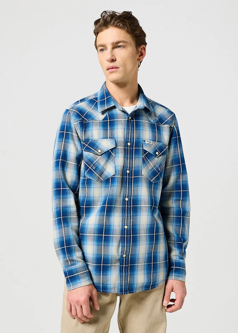 Wrangler Western Shirt Buffalo Indigo Check