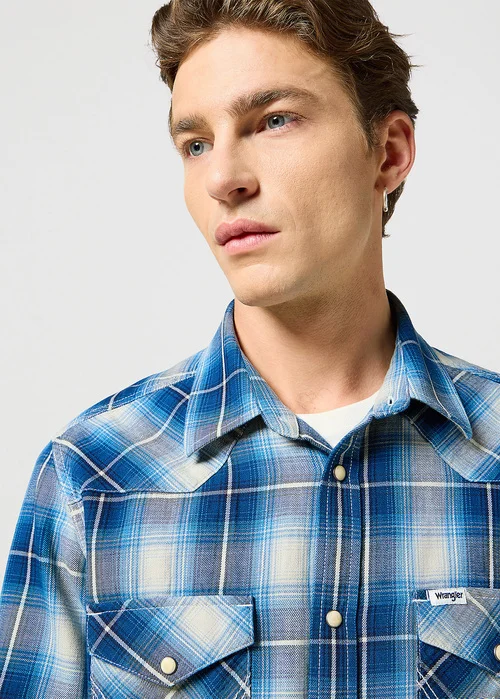 Wrangler Western Shirt Buffalo Indigo Check