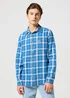 Wrangler One Pocket Shirt Blue Indigo Check