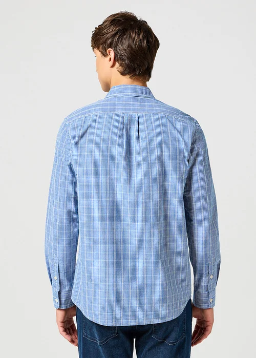 Wrangler One Pocket Shirt Blue Check