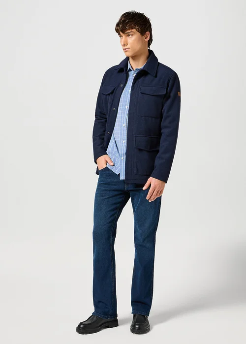 Wrangler One Pocket Shirt Blue Check