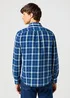 Wrangler One Pocket Shirt Green Indigo Check
