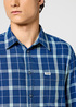 Wrangler One Pocket Shirt Green Indigo Check - 112357231