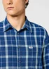 Wrangler One Pocket Shirt Green Indigo Check