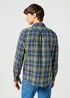Wrangler One Pocket Shirt Green Blue Check