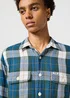 Wrangler Two Pocket Shirt Green Check - 112357974