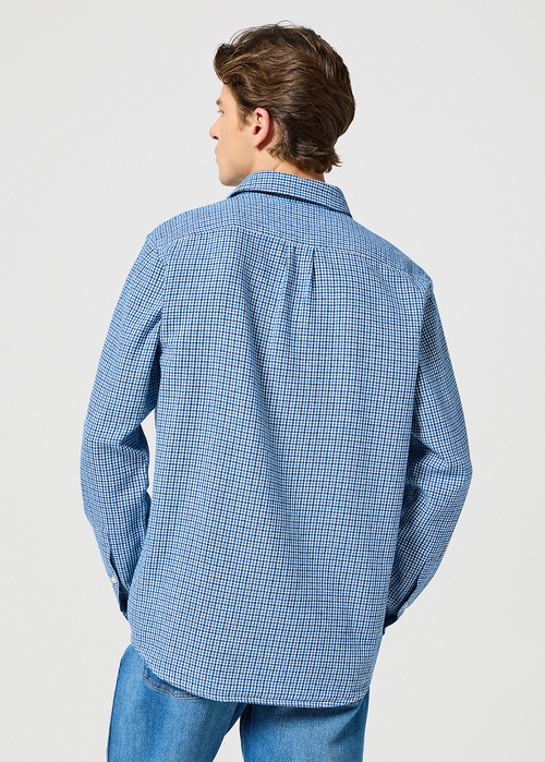 Wrangler One Pocket Shirt Wrangler Blue Check - 112357232