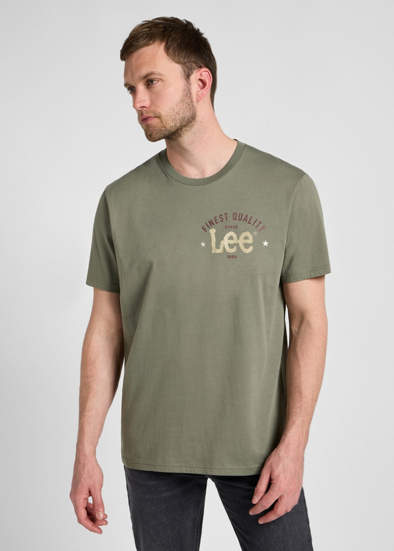 Lee Big Logo Tee Olive Grove - 112355655