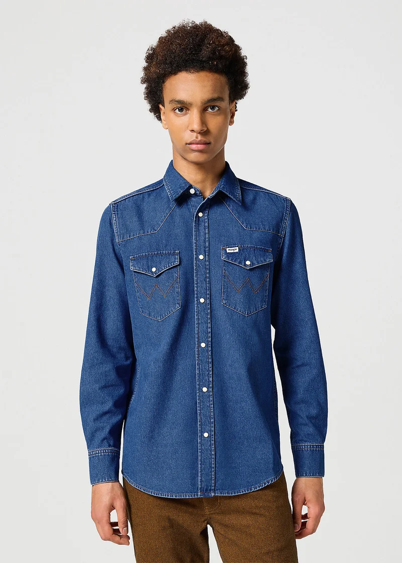 Wrangler Western Shirt Dark Stone