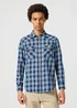 Wrangler Western Indigo Shirt Dark Wash Check
