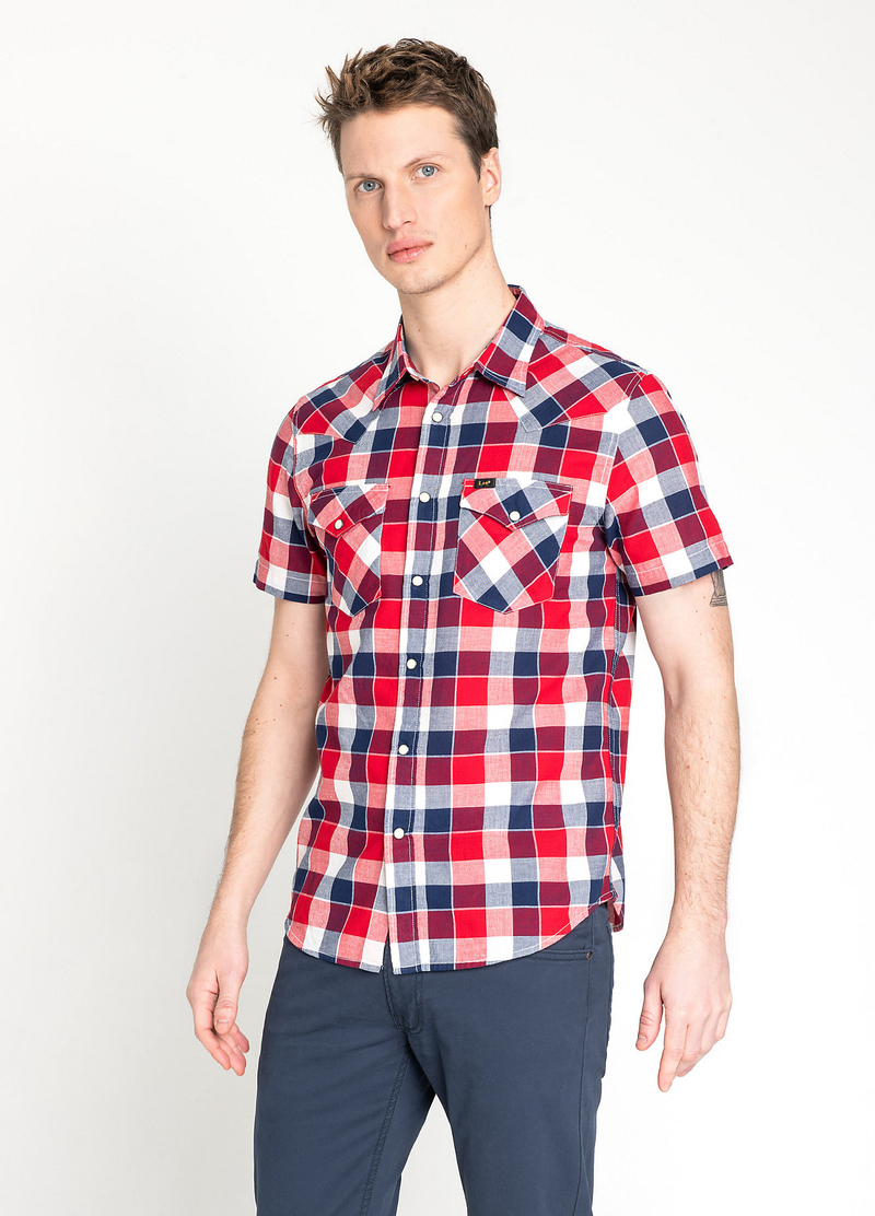 Lee Short Sleeve Western Shirt Bright Red - 112115286