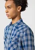 Wrangler Western Indigo Shirt Dark Wash Check