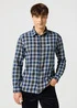 Wrangler One Pocket Indigo Shirt Navy Check