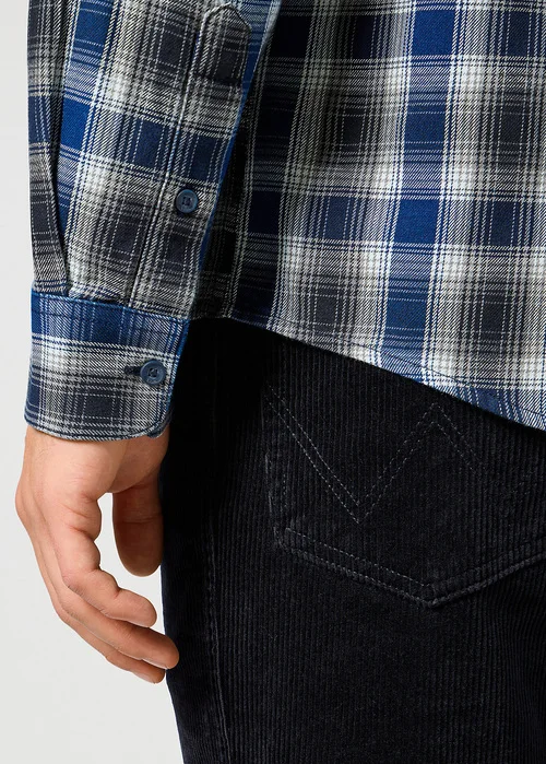 Wrangler One Pocket Indigo Shirt Navy Check