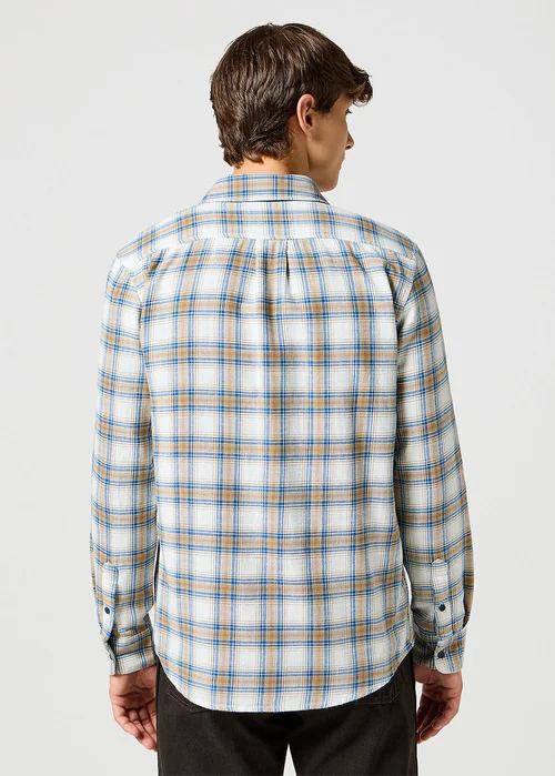 Wrangler One Pocket Indigo Shirt White Check