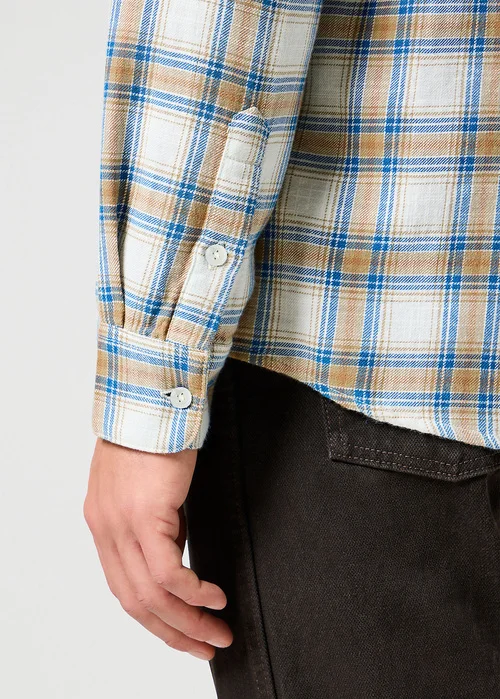 Wrangler One Pocket Indigo Shirt White Check
