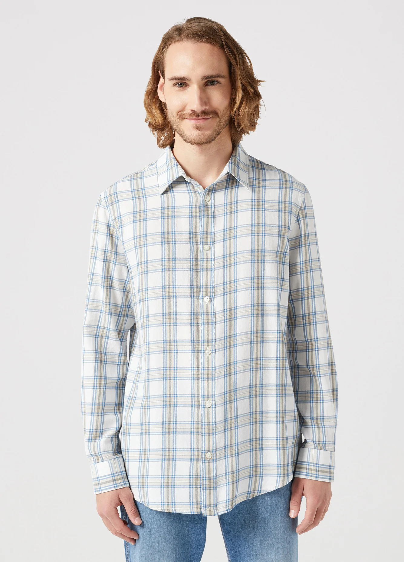 Wrangler Long Sleeve One Pocket Shirt Plaza Taupe