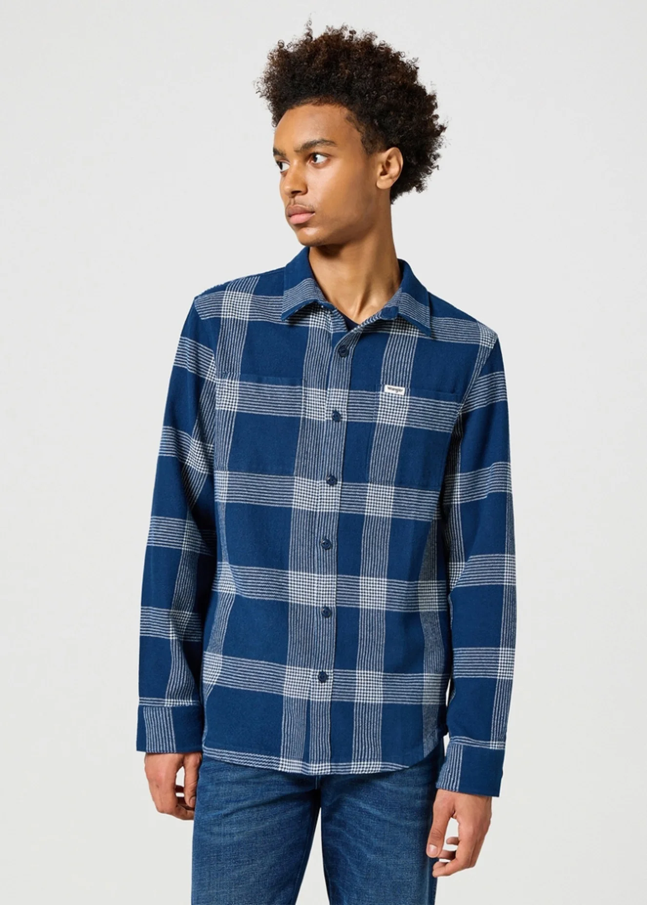 Wrangler Overshirt Black Iris Check