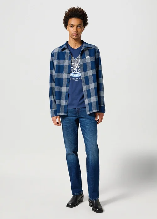 Wrangler Overshirt Black Iris Check