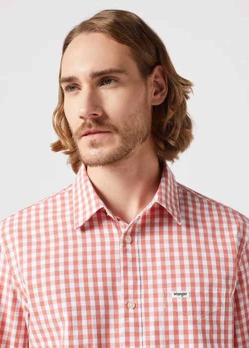 Wrangler Short Sleeve 1 Pocket Shirt Red Check