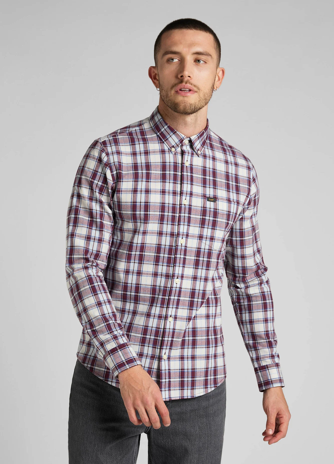 Lee Button Down Velvet Beet