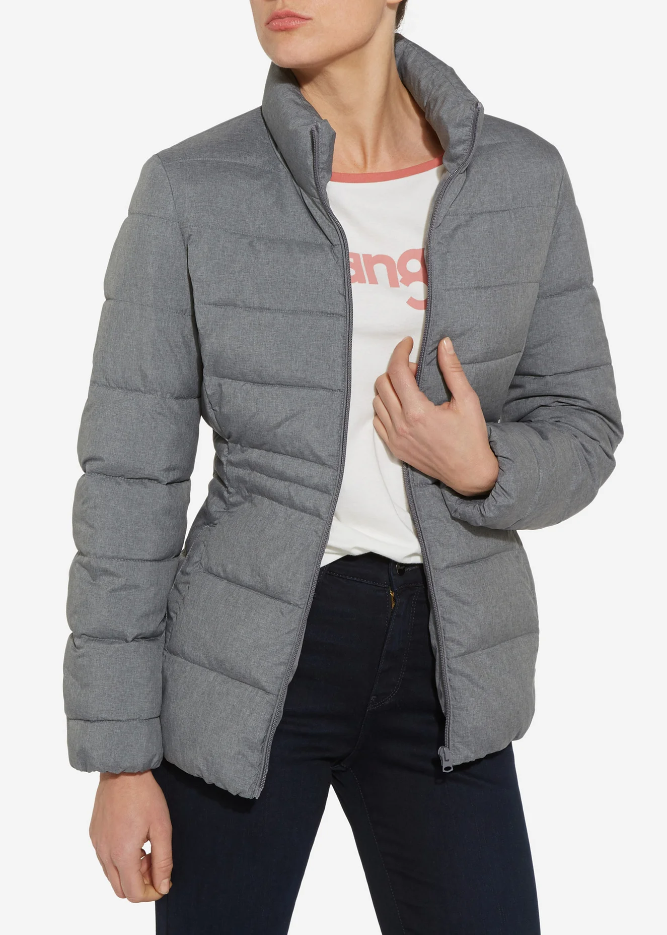 Wrangler Short Puffer Mid Grey Mel