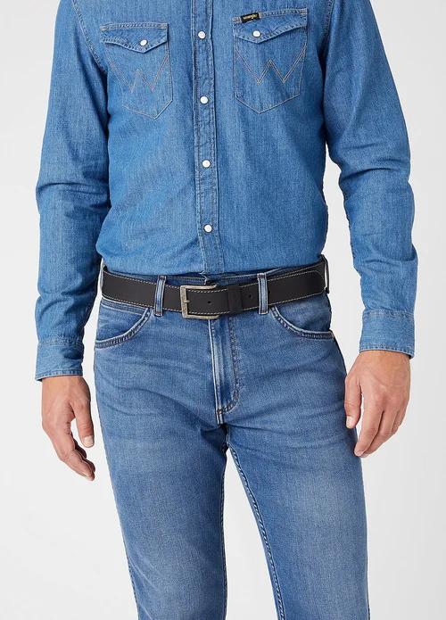 Wrangler Pasek Mski Basic Stitched Black