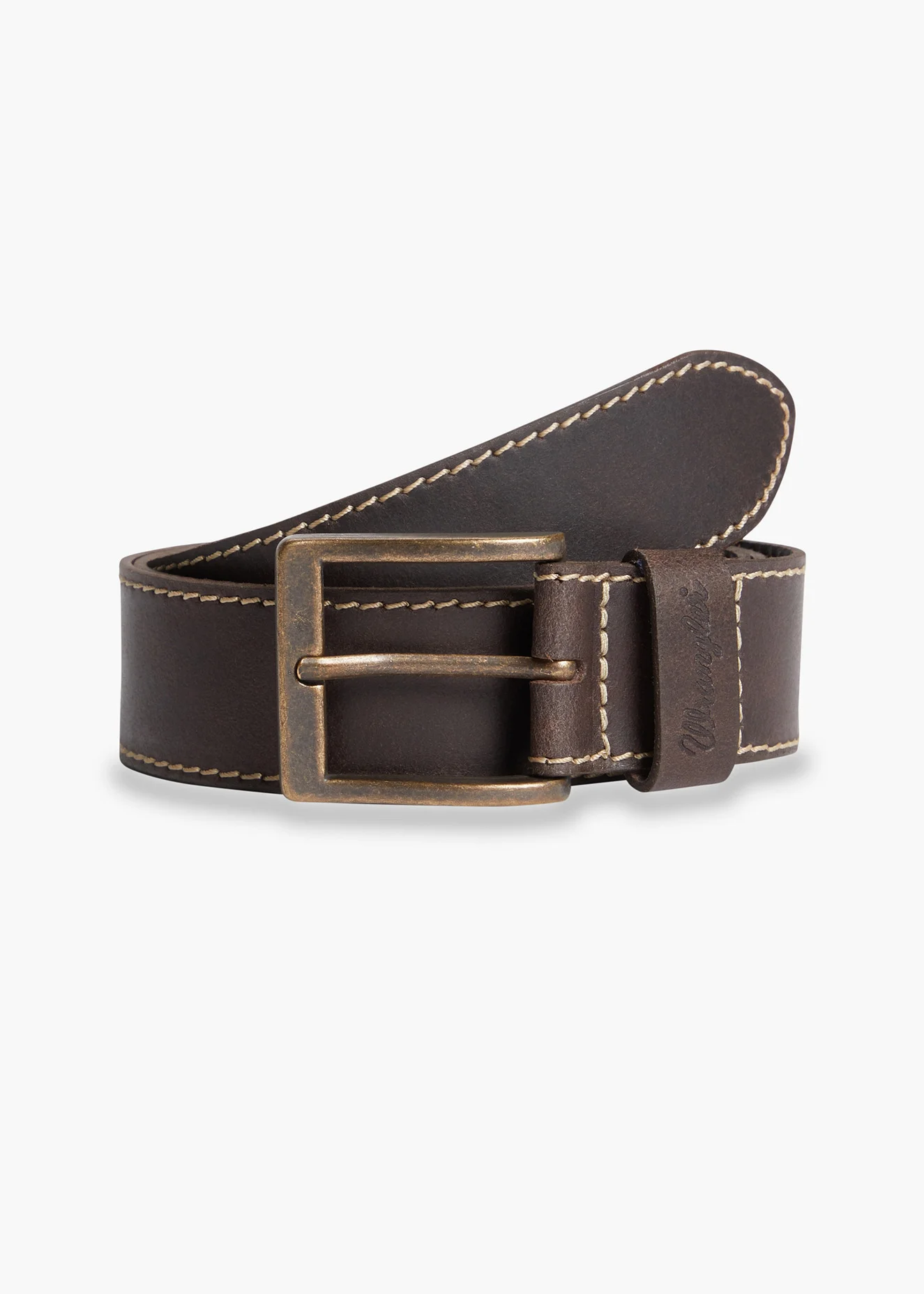 Wrangler Basic Stitched Belt Brown