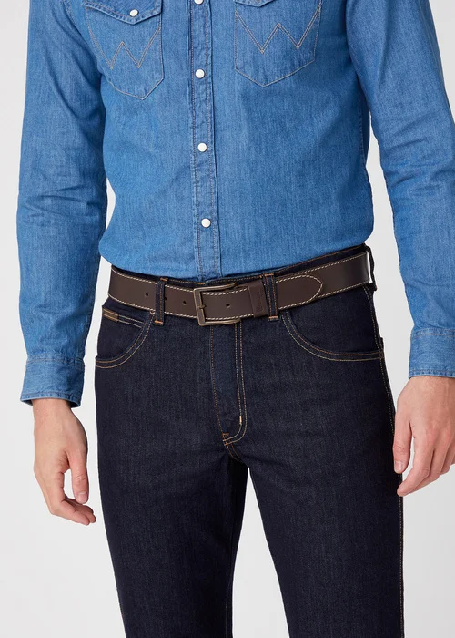 Wrangler Basic Stitched Belt Brown