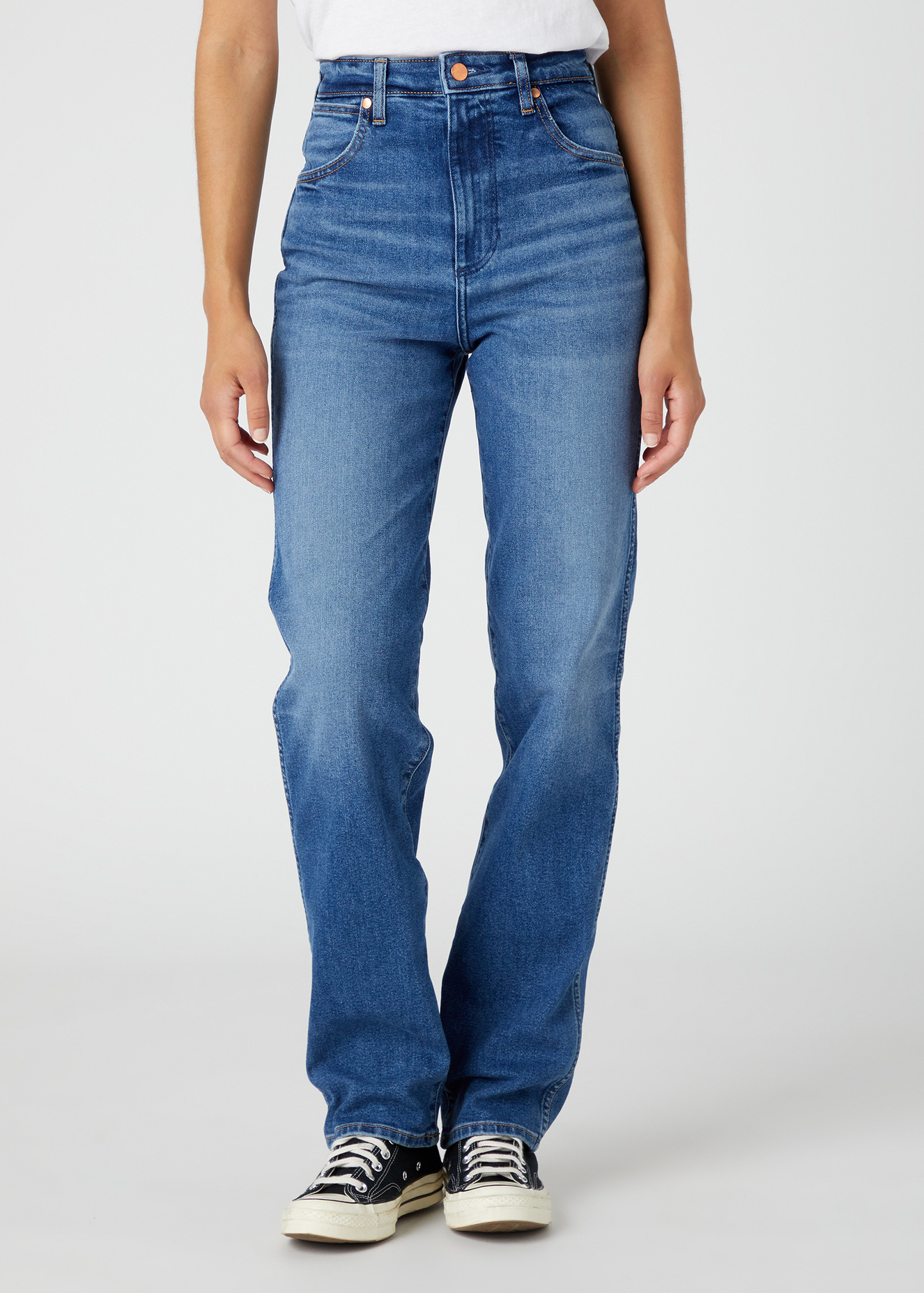 Wrangler Mom Straight Smoke Sea - W27MYLZ71